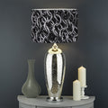 Silver Chainmail Print Drum Lamp Shade