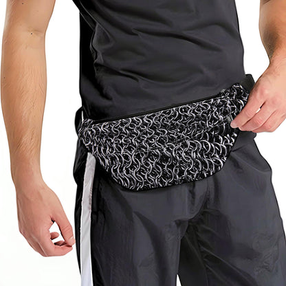 Silver Chainmail Print Fanny Pack