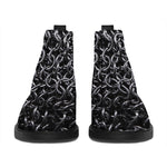 Silver Chainmail Print Flat Ankle Boots