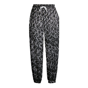 Silver Chainmail Print Fleece Lined Knit Pants