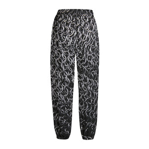 Silver Chainmail Print Fleece Lined Knit Pants