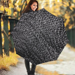 Silver Chainmail Print Foldable Umbrella