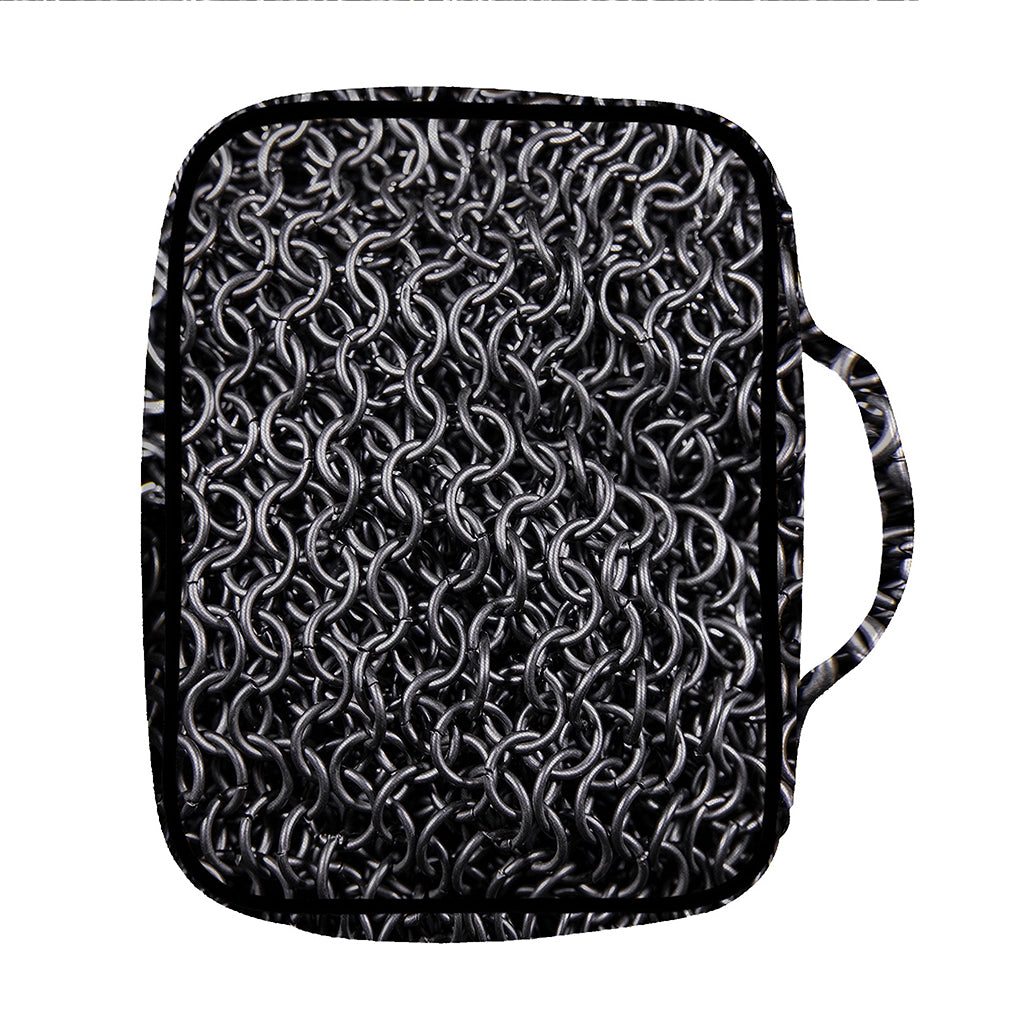 Silver Chainmail Print Front Pocket Bible Bag