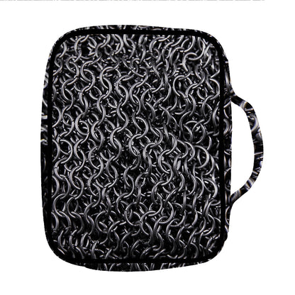 Silver Chainmail Print Front Pocket Bible Bag