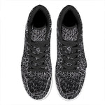 Silver Chainmail Print High Top Leather Sneakers