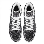 Silver Chainmail Print High Top Leather Sneakers
