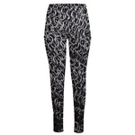 Silver Chainmail Print High-Waisted Pocket Leggings