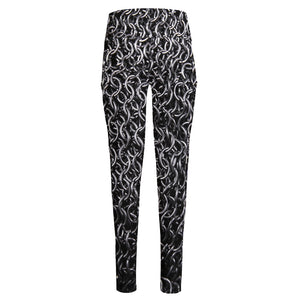 Silver Chainmail Print High-Waisted Pocket Leggings