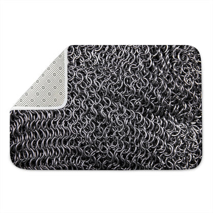 Silver Chainmail Print Indoor Door Mat