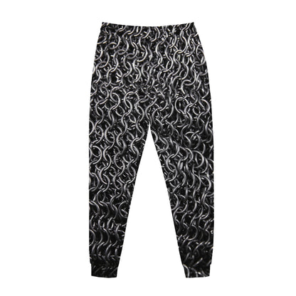 Silver Chainmail Print Jogger Pants