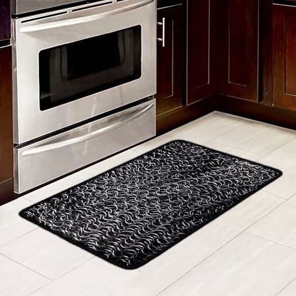 Silver Chainmail Print Kitchen Mat