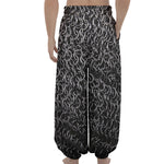 Silver Chainmail Print Lantern Pants