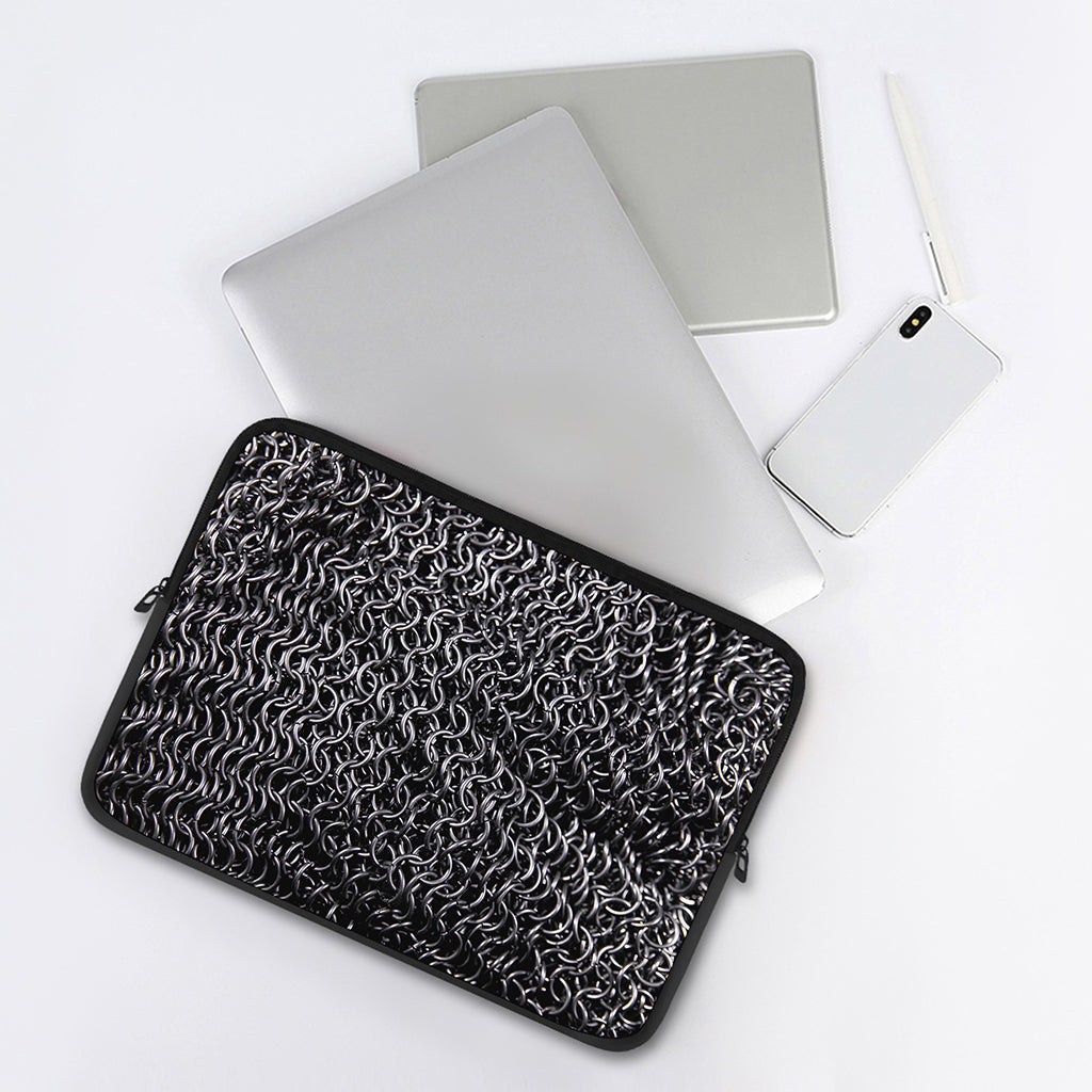 Silver Chainmail Print Laptop Sleeve
