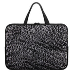 Silver Chainmail Print Laptop Sleeve With Handle