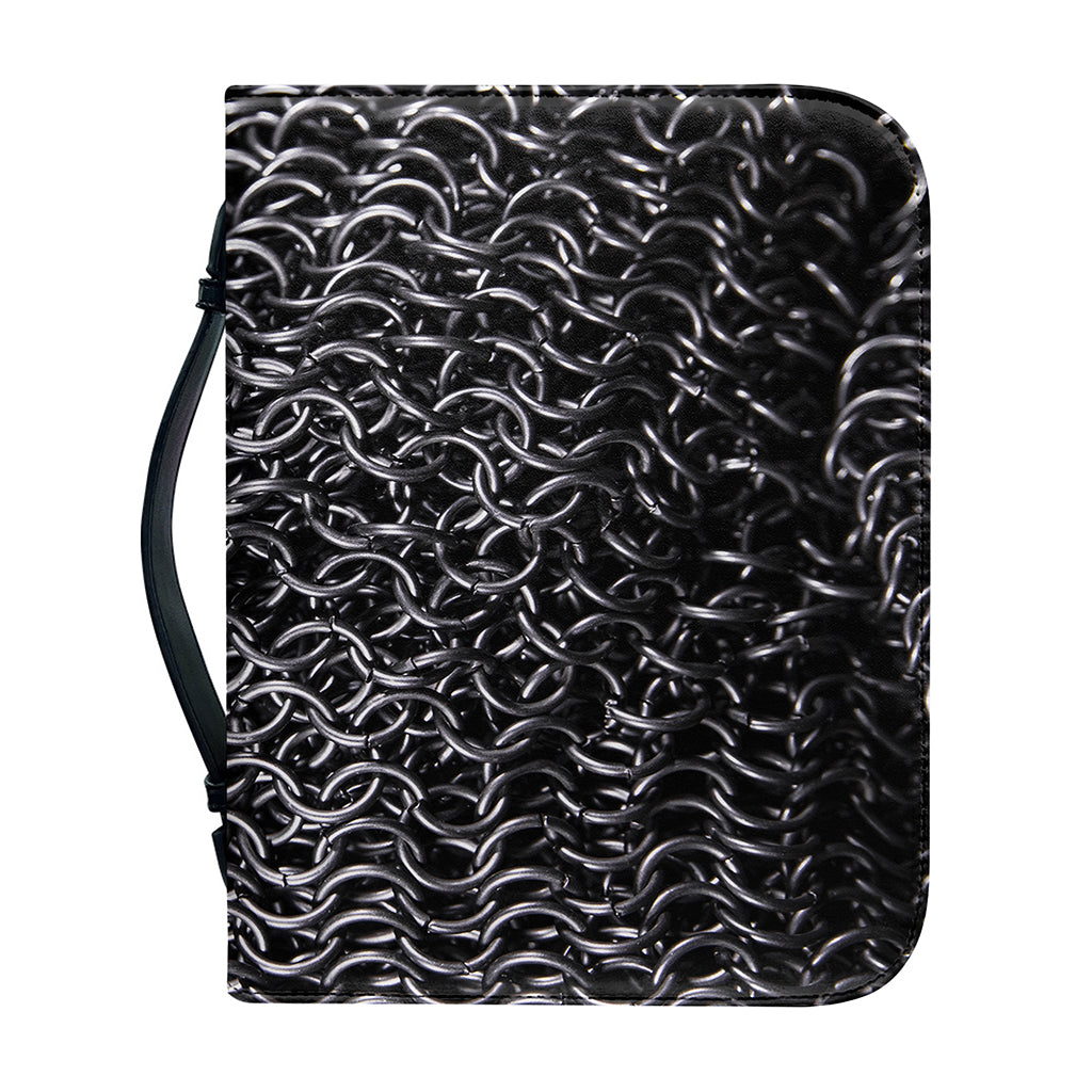 Silver Chainmail Print Leather Bible Cover