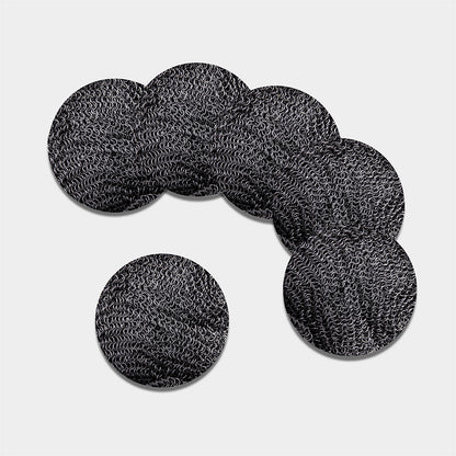 Silver Chainmail Print Leather Coaster Set