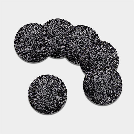 Silver Chainmail Print Leather Coaster Set