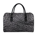 Silver Chainmail Print Leather Duffel Bag