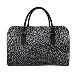 Silver Chainmail Print Leather Duffle Bag