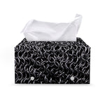 Silver Chainmail Print Leather Tissue Box Cover