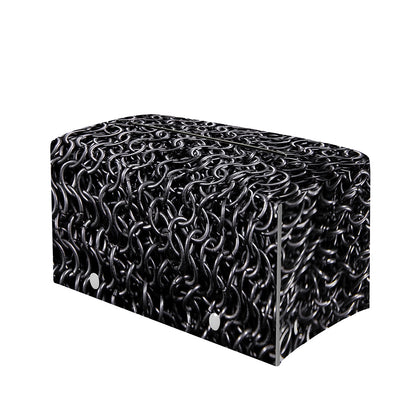 Silver Chainmail Print Leather Tissue Box Cover