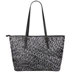 Silver Chainmail Print Leather Tote Bag