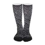 Silver Chainmail Print Long Socks