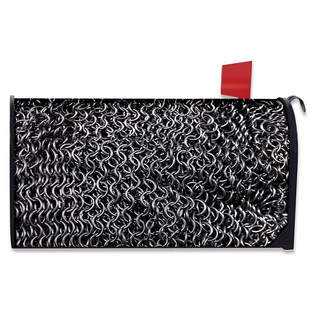 Silver Chainmail Print Mailbox Cover