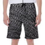 Silver Chainmail Print Men's Beach Shorts