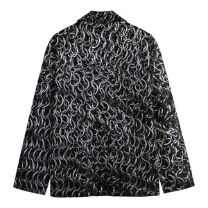 Silver Chainmail Print Men's Blazer