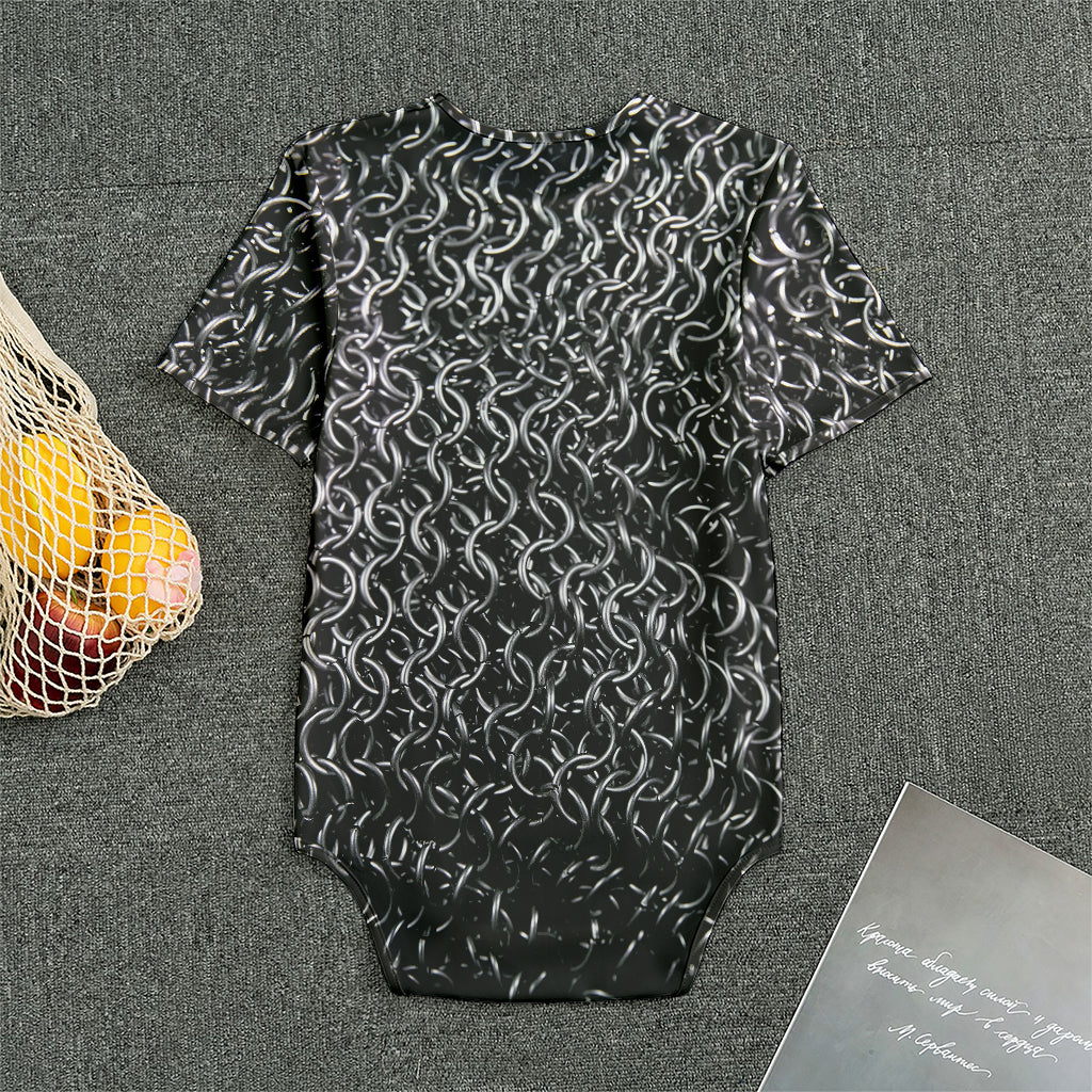 Silver Chainmail Print Men's Bodysuit