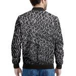 Silver Chainmail Print Men's Bomber Jacket