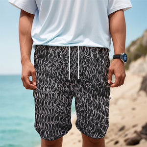 Silver Chainmail Print Men's Cargo Shorts