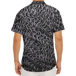 Silver Chainmail Print Men's Deep V-Neck Shirt