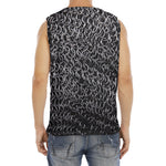 Silver Chainmail Print Men's Fitness Tank Top