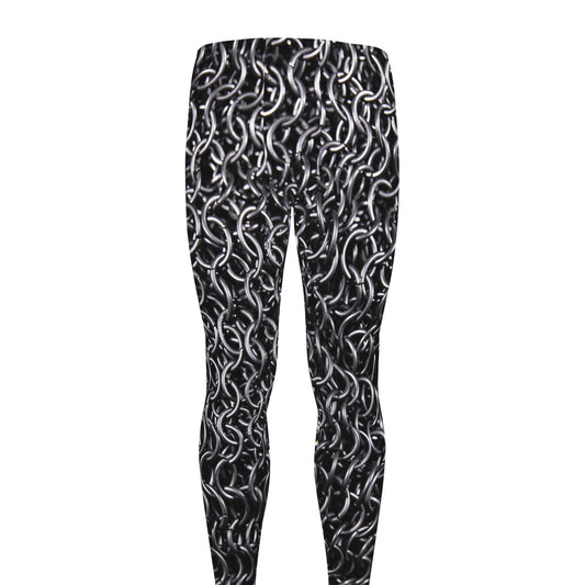Silver Chainmail Print Men's leggings