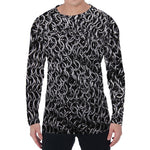 Silver Chainmail Print Men's Long Sleeve T-Shirt