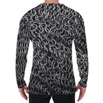 Silver Chainmail Print Men's Long Sleeve T-Shirt