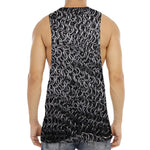 Silver Chainmail Print Men's Muscle Tank Top
