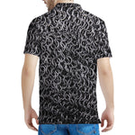 Silver Chainmail Print Men's Polo Shirt