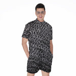 Silver Chainmail Print Men's Rompers