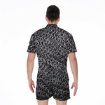 Silver Chainmail Print Men's Rompers