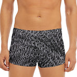 Silver Chainmail Print Men's Short Boxer Briefs