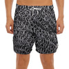 Silver Chainmail Print Men's Split Running Shorts