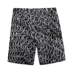 Silver Chainmail Print Men's Sports Shorts