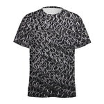 Silver Chainmail Print Men's Sports T-Shirt