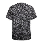 Silver Chainmail Print Men's Sports T-Shirt