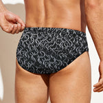 Silver Chainmail Print Men's Swim Briefs