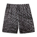 Silver Chainmail Print Men's Swim Trunks