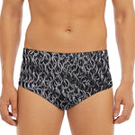 Silver Chainmail Print Men's Triangle Swim Briefs